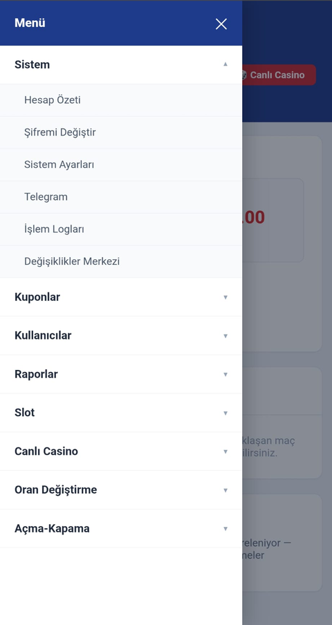 Sistem menüsü